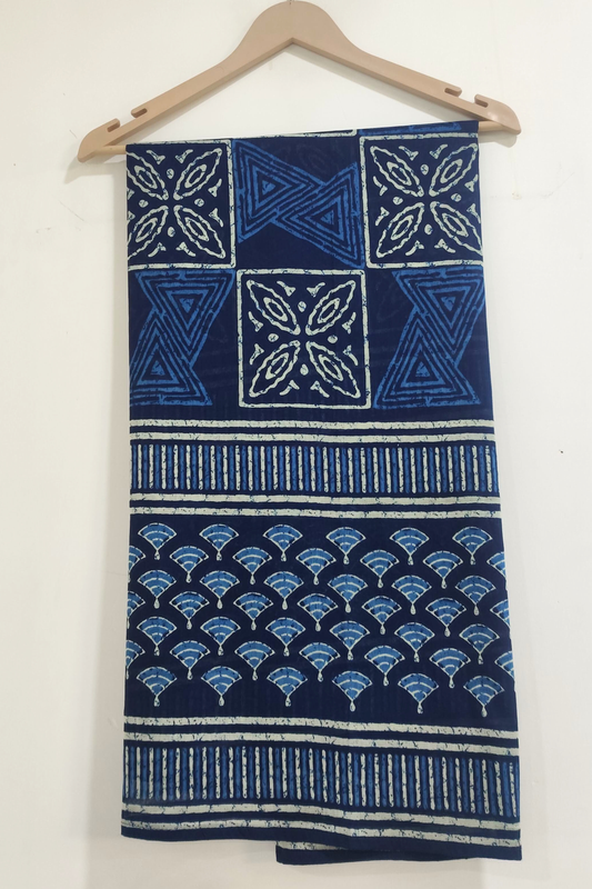 Indigo Block Cotton Dupatta