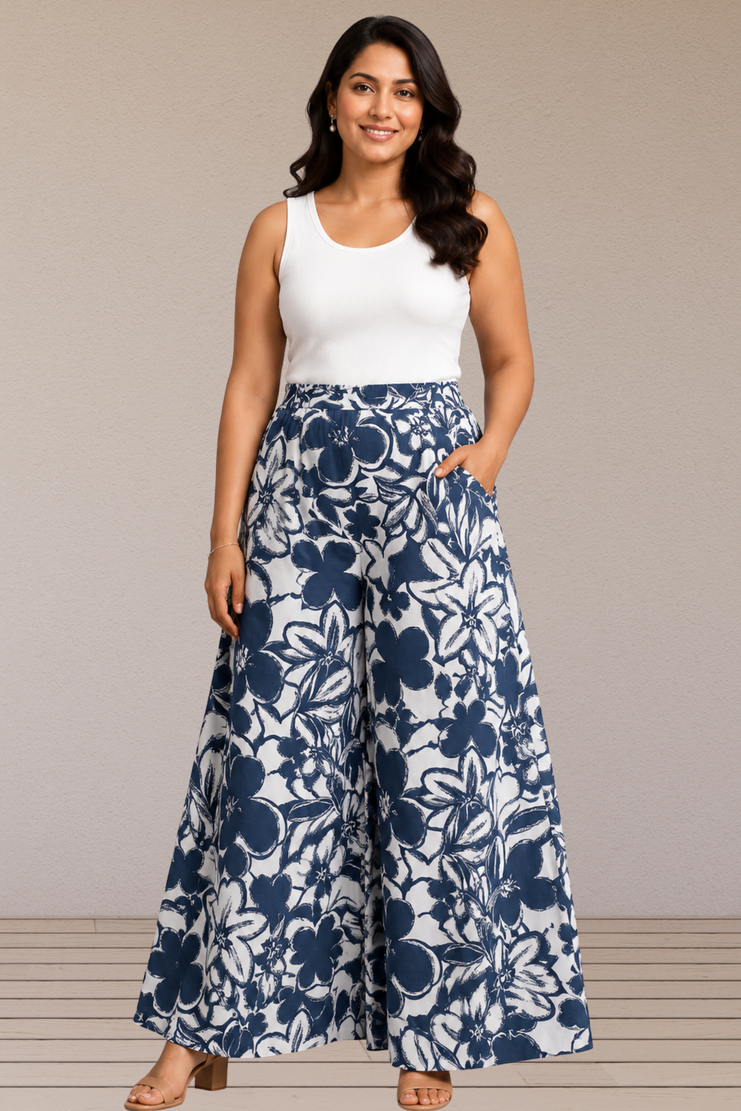 Indigo Floral Rayon Lounge Pants
