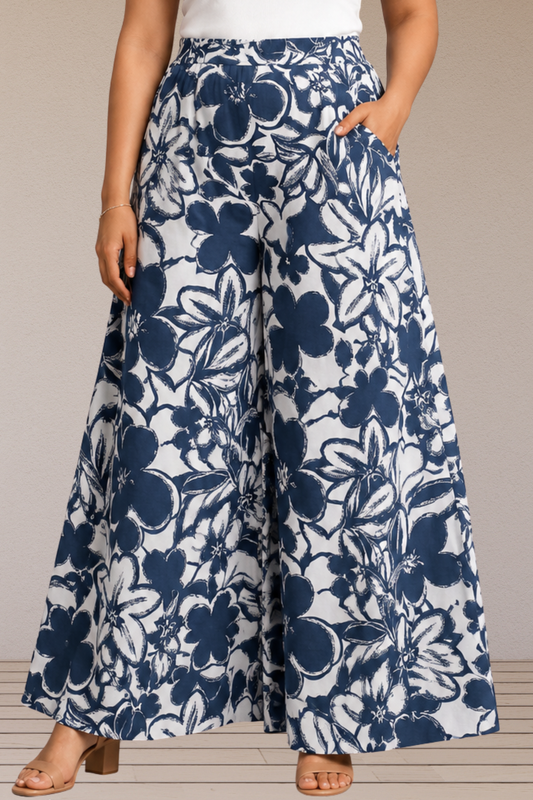 Indigo Floral Rayon Lounge Pants