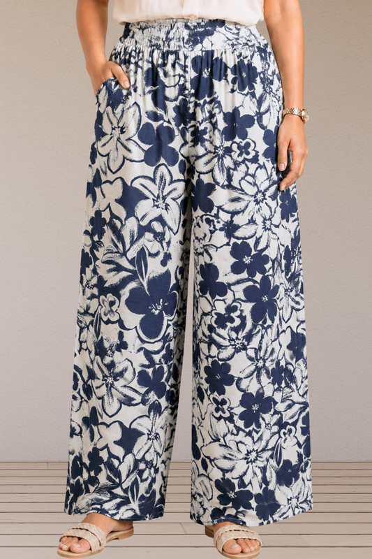 Indigo Floral Rayon Lounge Pants