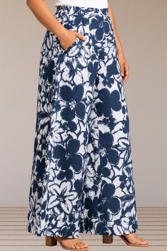 Indigo Floral Rayon Lounge Pants