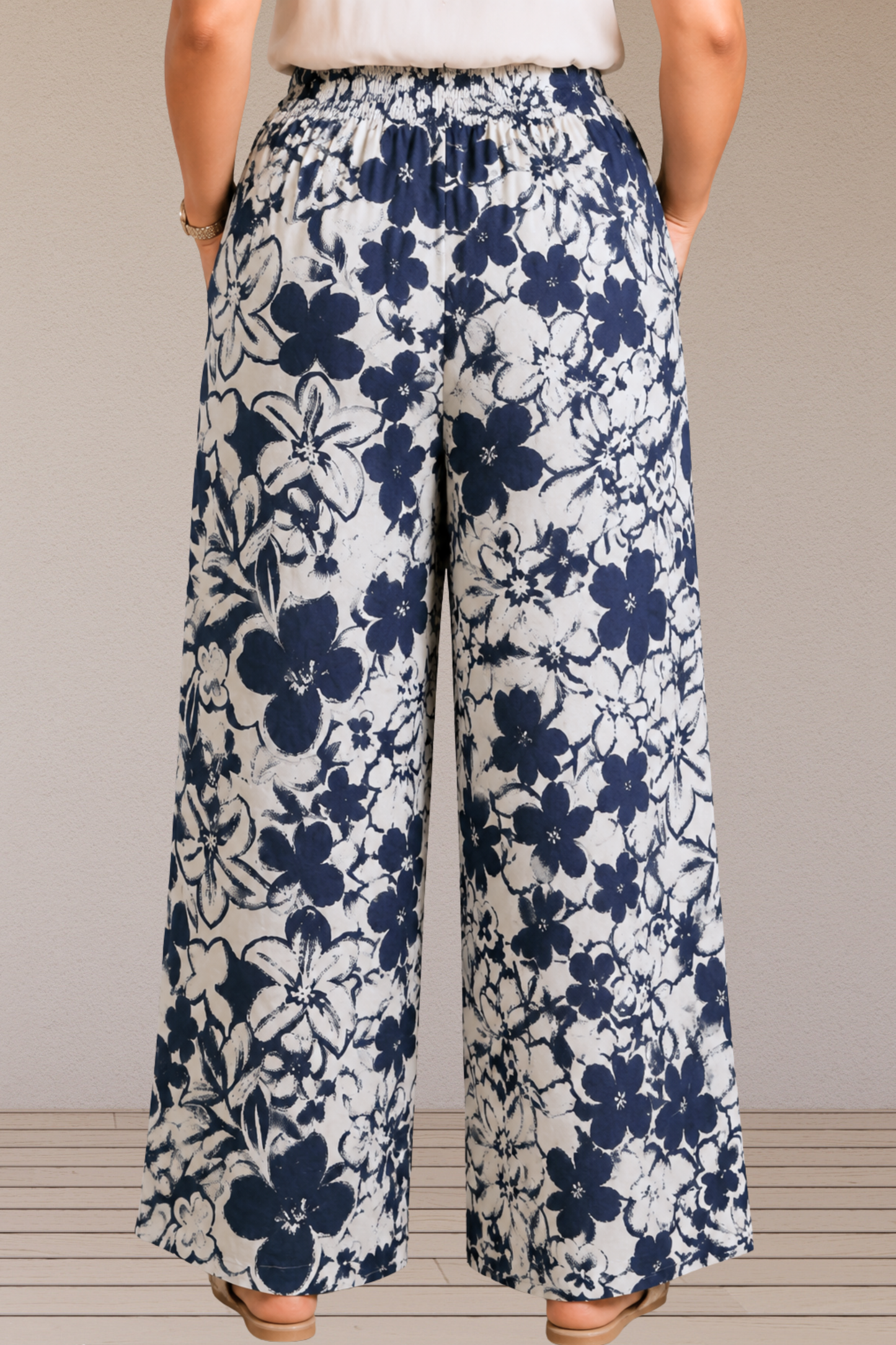 Indigo Floral Rayon Lounge Pants