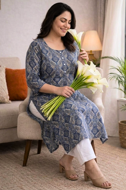 Indigo Heritage Summer Rayon Kurta