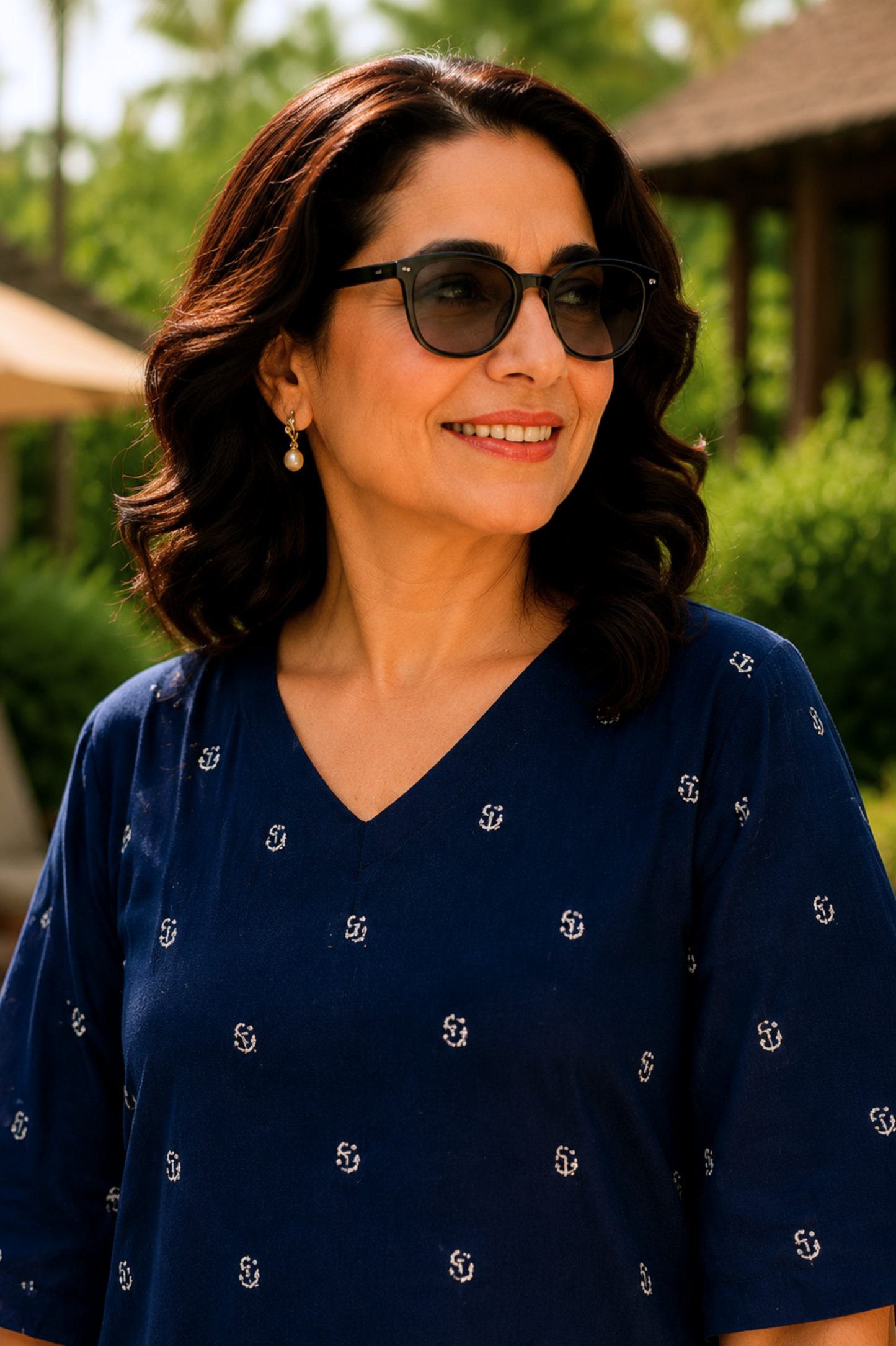 Indigo Reverie Printed Dress With Pockets