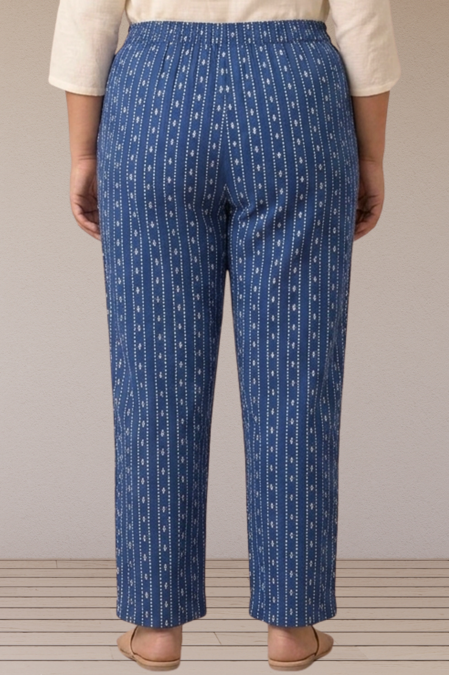 Indigo Stripe Cotton Pant