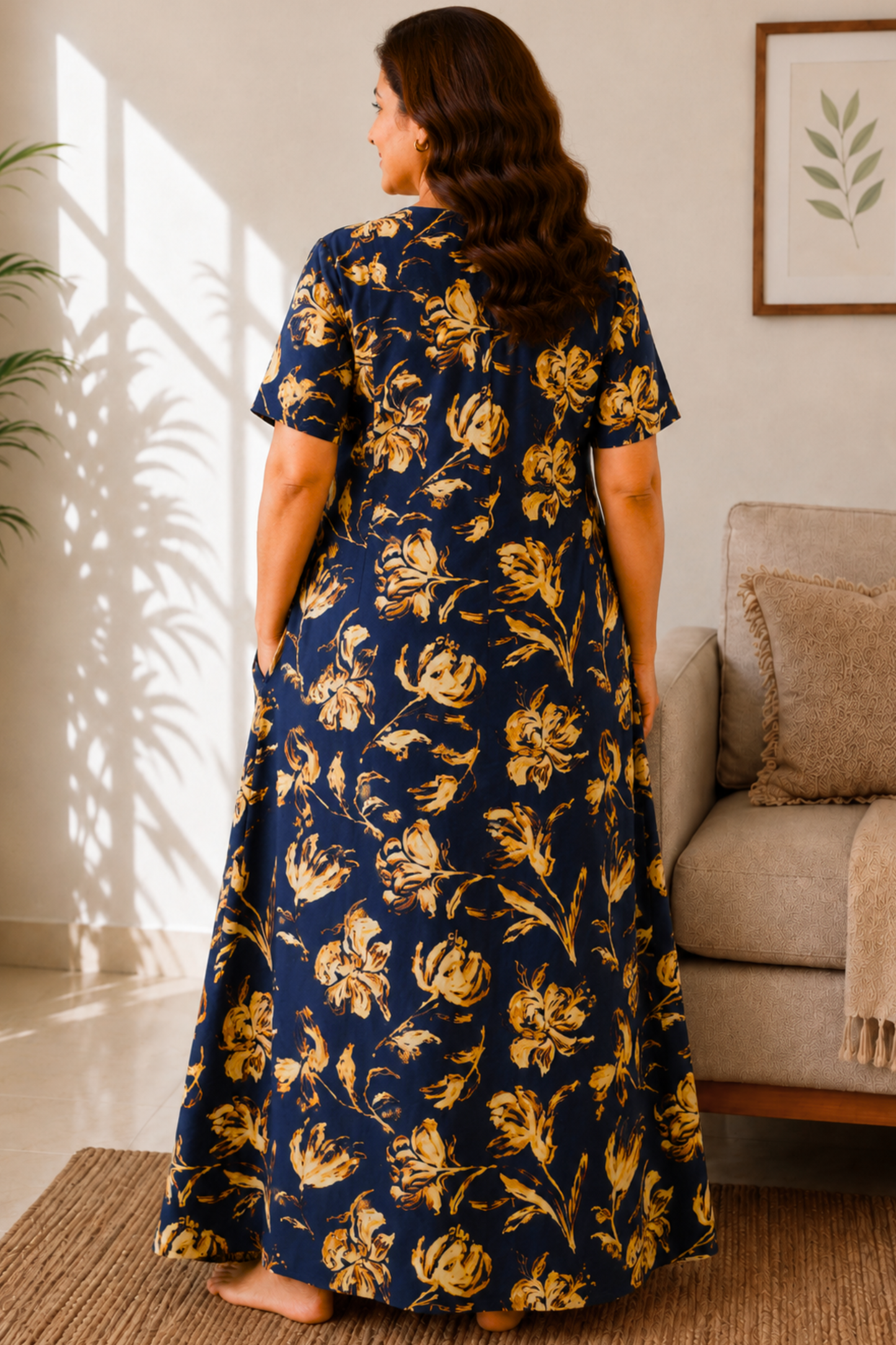 Autumn Noir Floral Night Gown