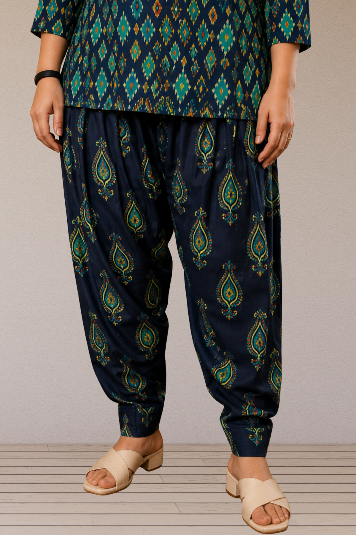 Indigo Fusion Printed Cotton Salwar