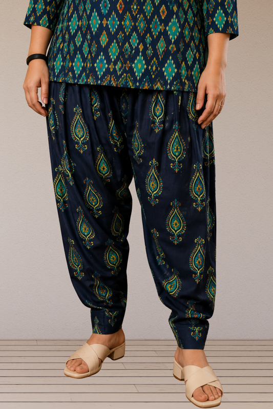 Indigo Fusion Printed Cotton Salwar