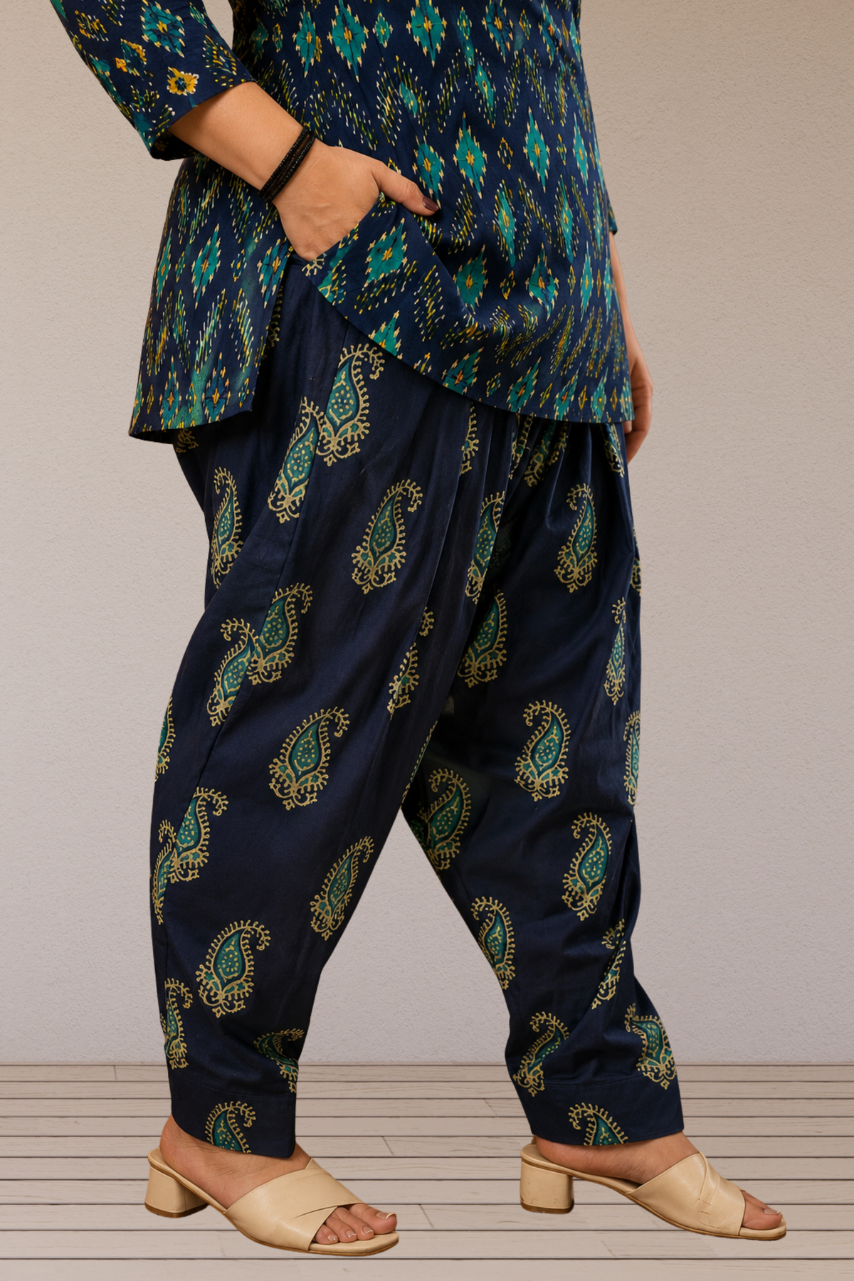 Indigo Fusion Printed Cotton Salwar