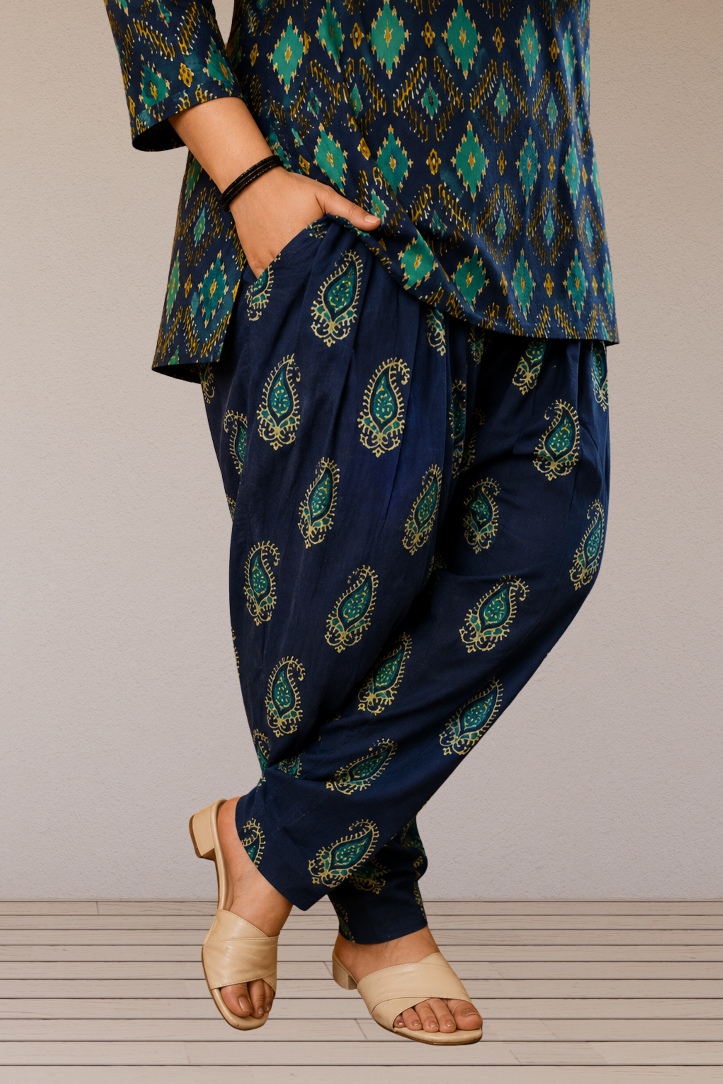 Indigo Fusion Printed Cotton Salwar