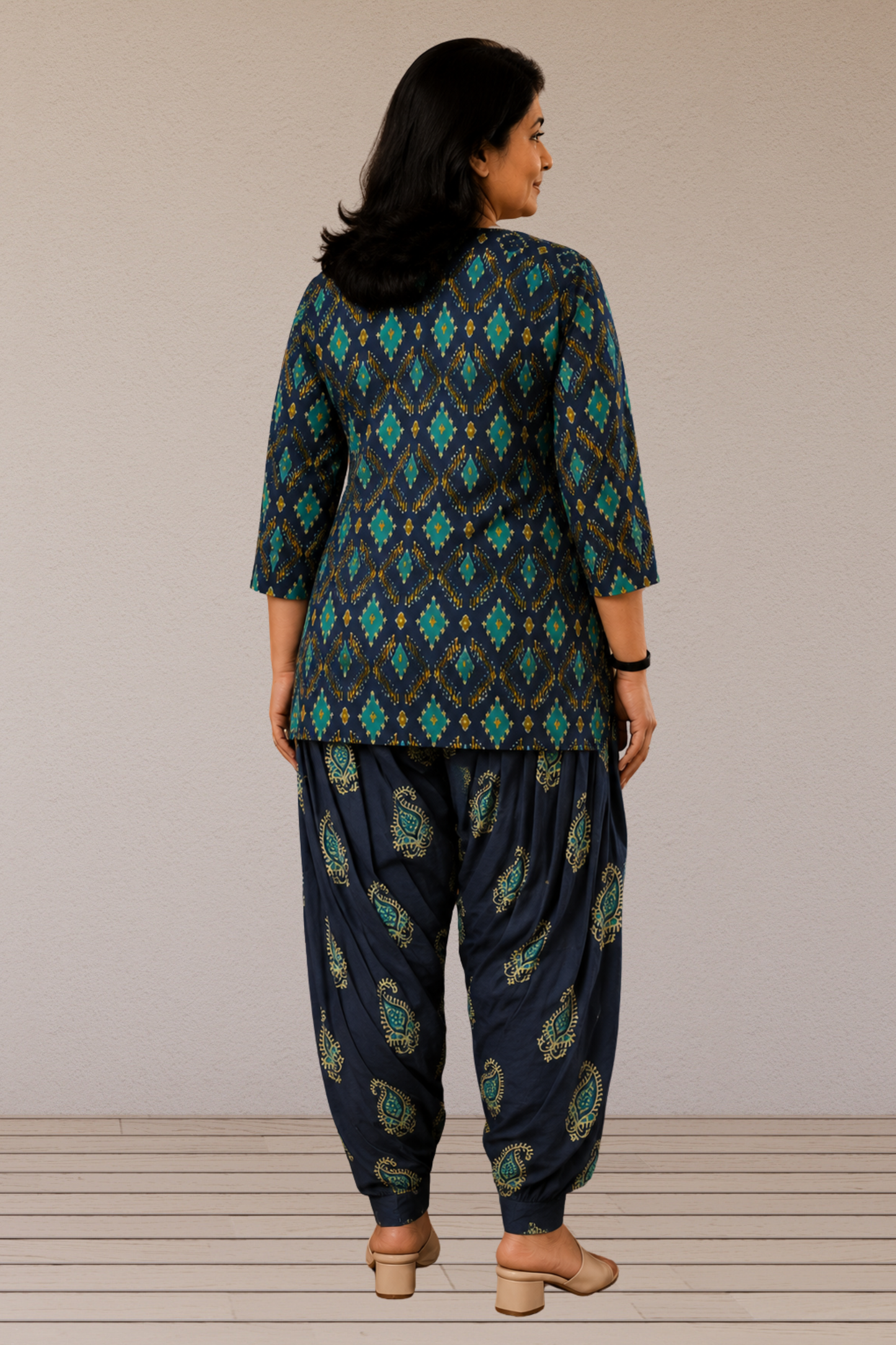 Indigo Fusion Printed Cotton Salwar