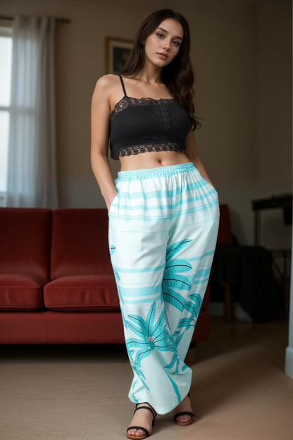 Buy Plus Size ​Island Retreat Rayon Palazzo At Apella | Sizes XS to 10 XL | India | Free Delivery | Customized