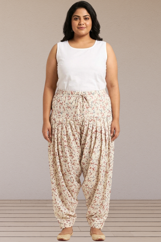 Ivory Blossom Cotton Printed Salwar