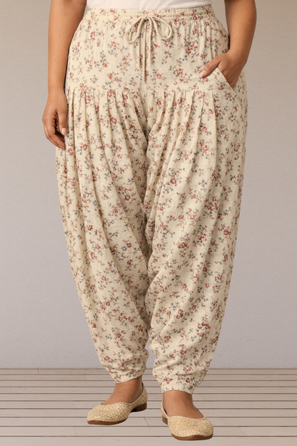Ivory Blossom Cotton Printed Salwar
