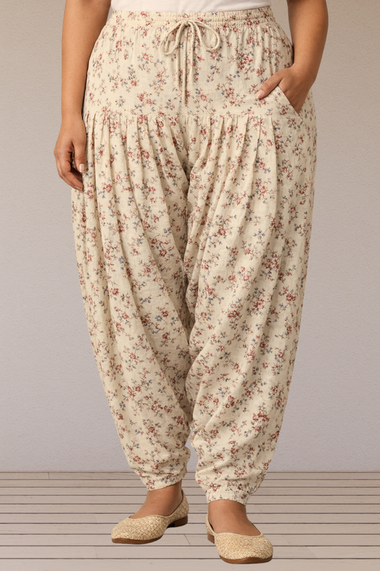 Ivory Blossom Cotton Printed Salwar