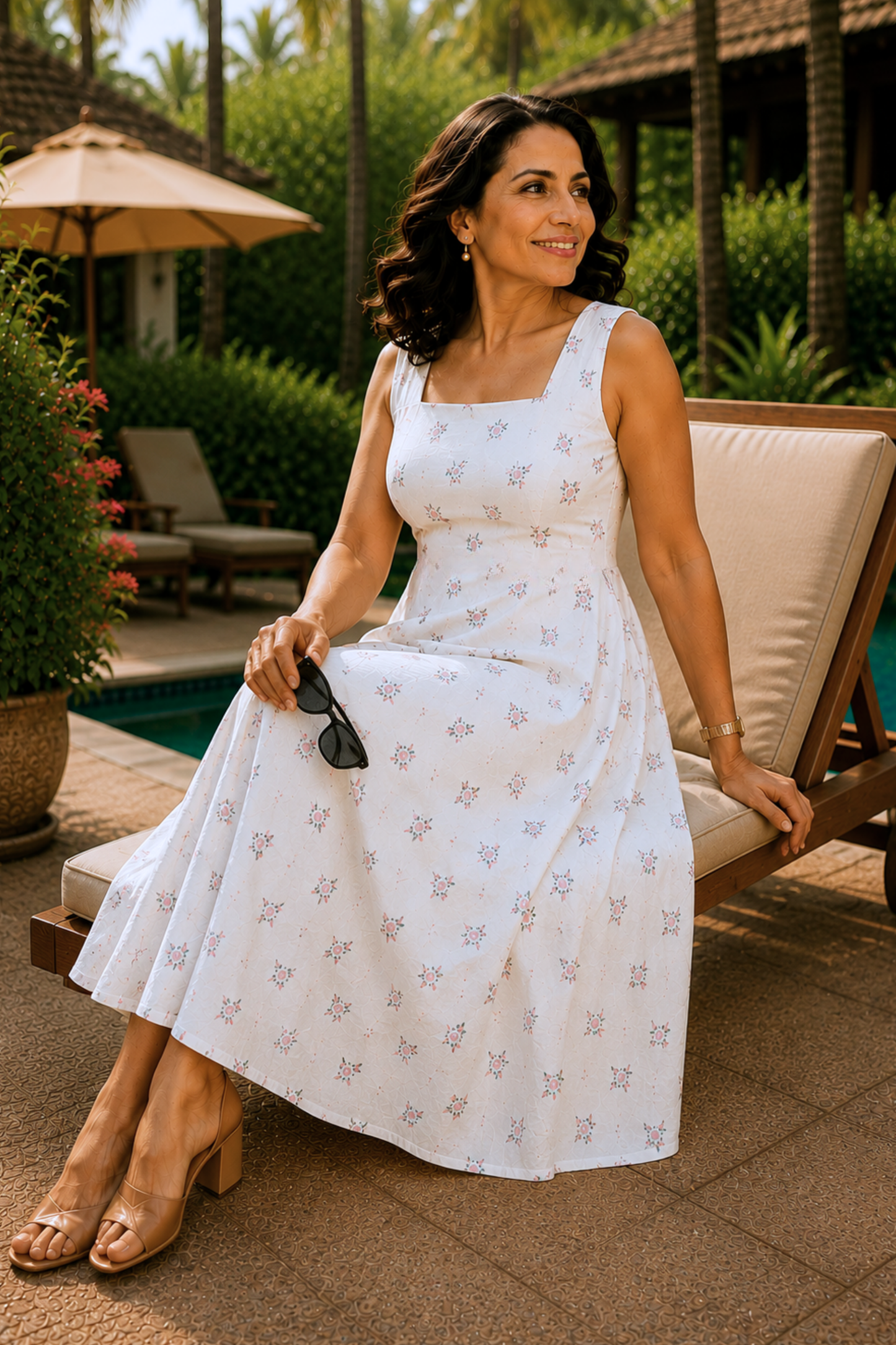 Petal Whisper Floral Dress With Pockets