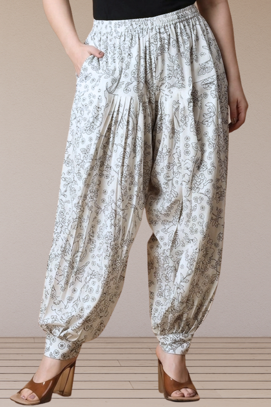 Ivory Floral Afghani Salwar