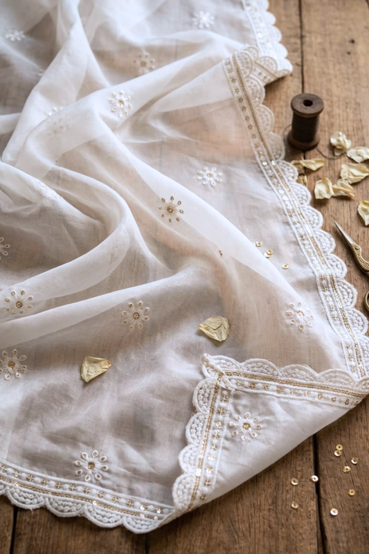 Ivory Noor Georgette Dupatta