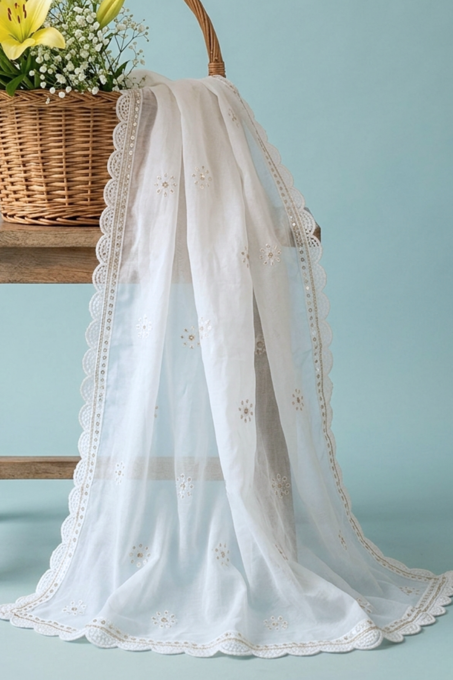 Ivory Noor Georgette Dupatta