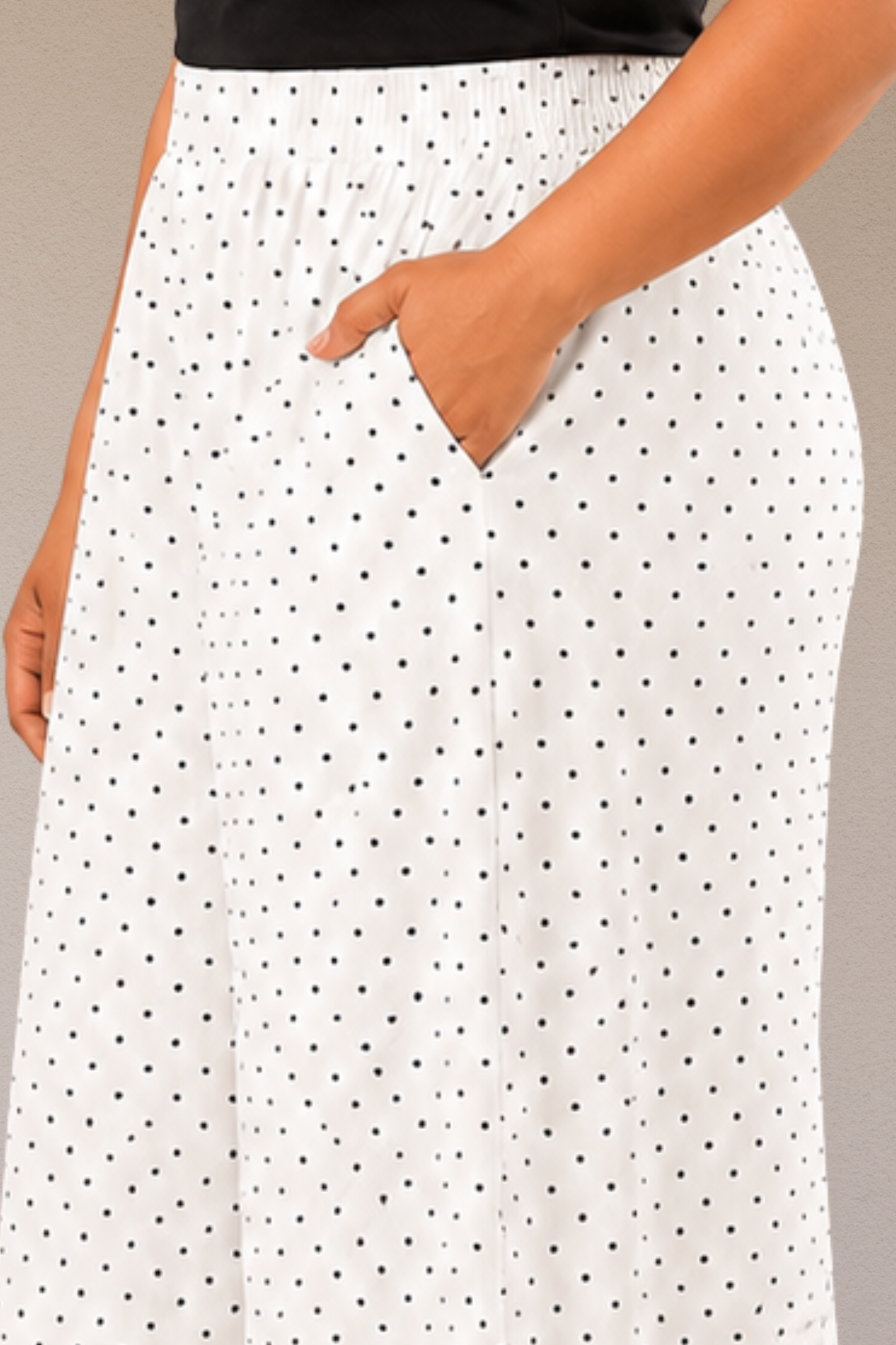Ivory Polka Polyester Palazzo