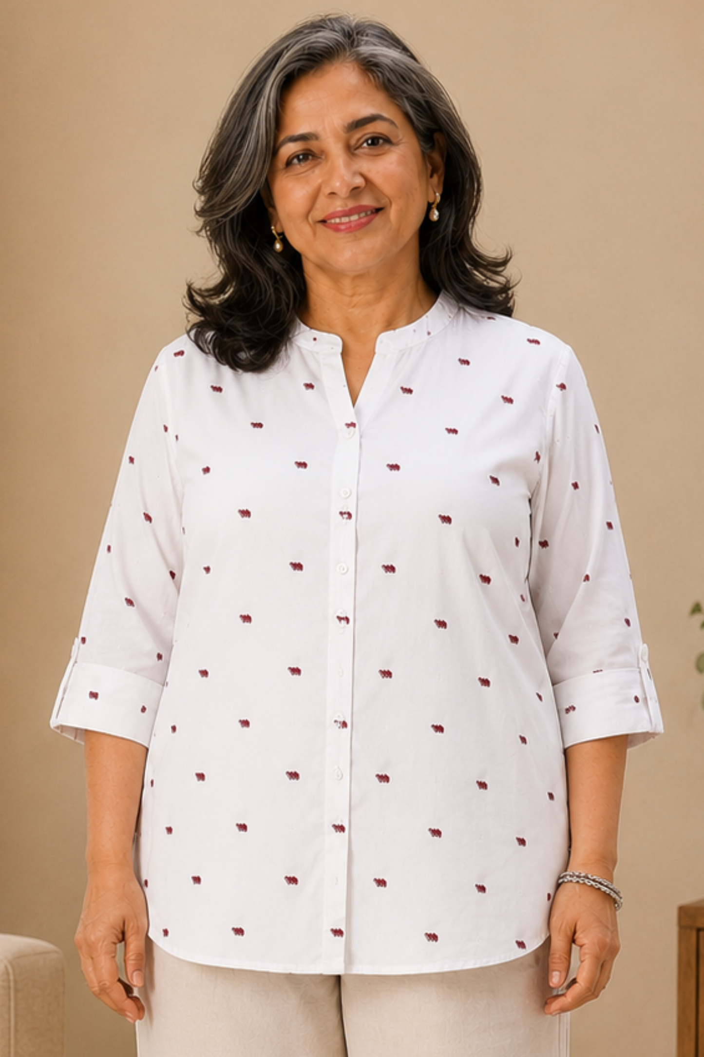 Ivory Serenade Printed Short Kurta