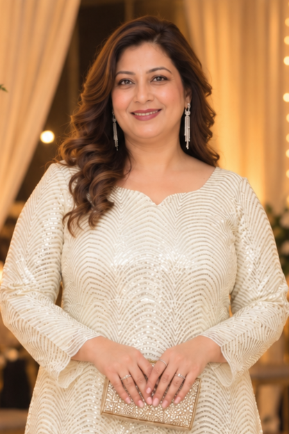 Ivory Allure Antique Sequin Gown