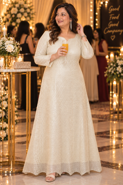 Ivory Allure Antique Sequin Gown