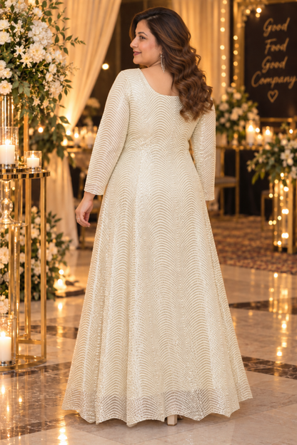 Ivory Allure Antique Sequin Gown
