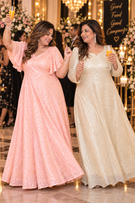 Ivory Allure Antique Sequin Gown