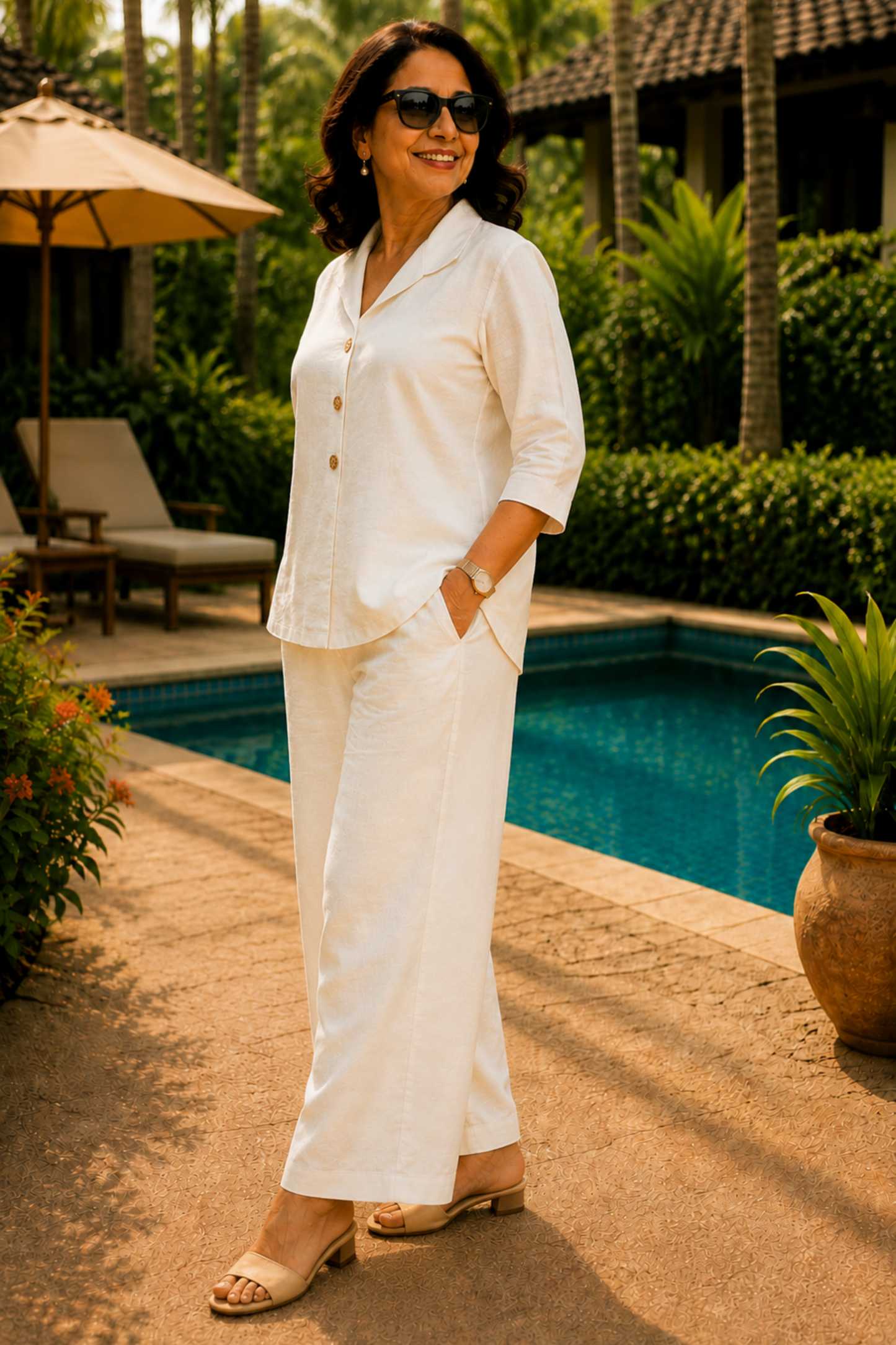 Ivory Creme Linen Co-ord Set