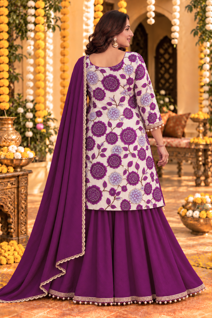 Jamuni Meher Silk Skirt Suit with Pearl Work