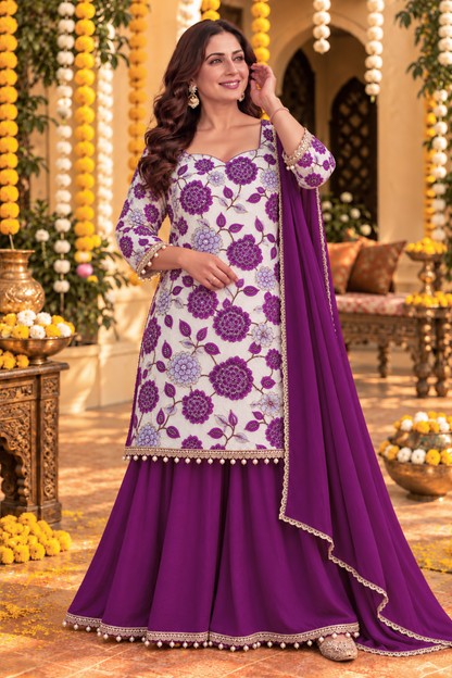 Jamuni Meher Silk Skirt Suit with Pearl Work