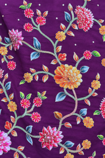 Inara Jamuni Silk Skirt Suit with Placement Work