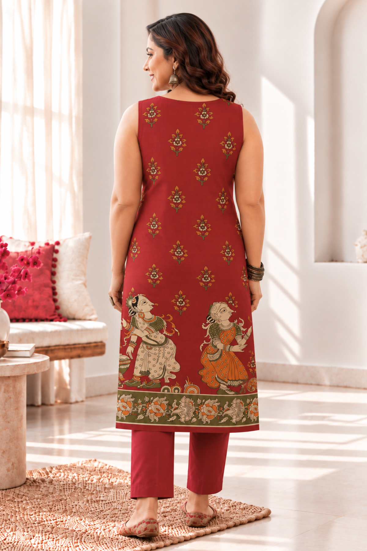 Maroon Mehfil Cotton Kurta with Pants
