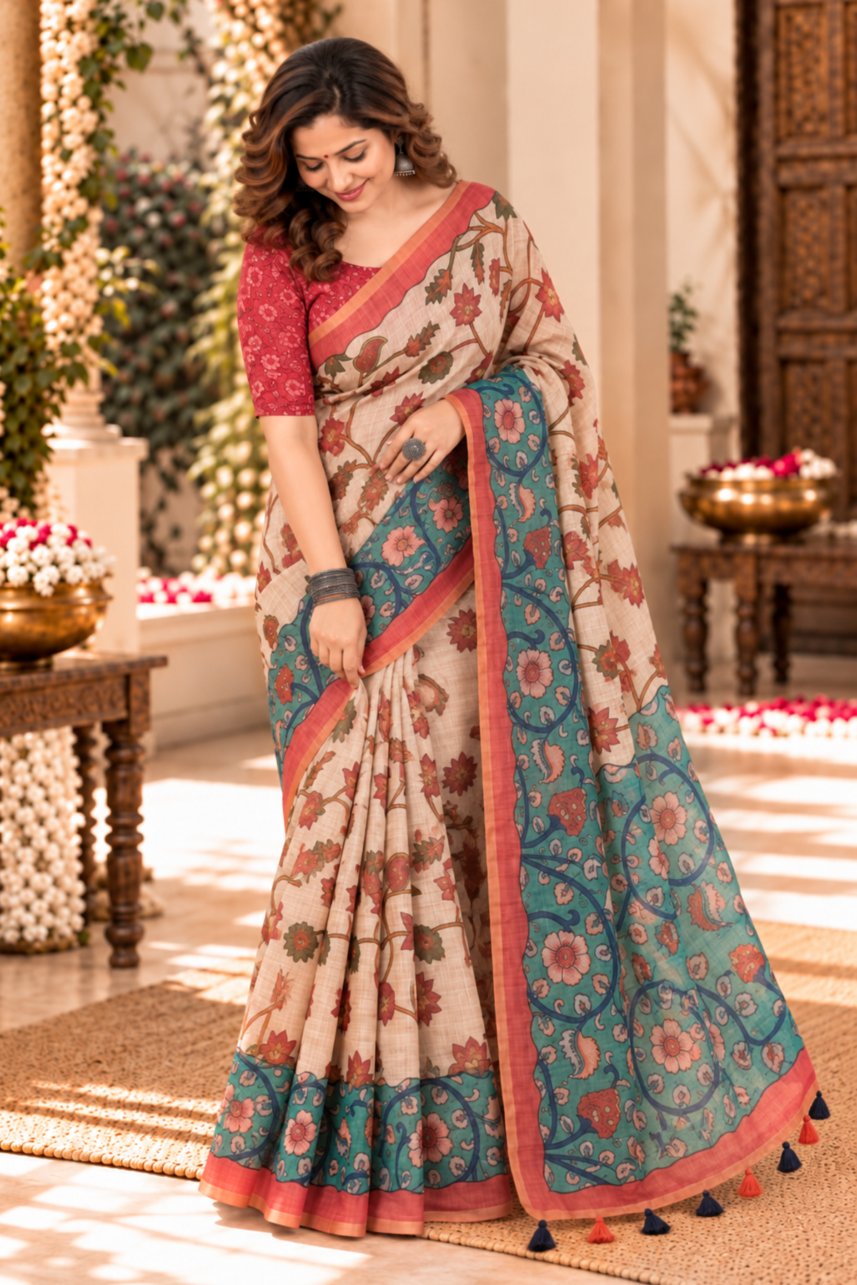 Kashvi Printed Saree With 1.5 Mtr Blouse Piece