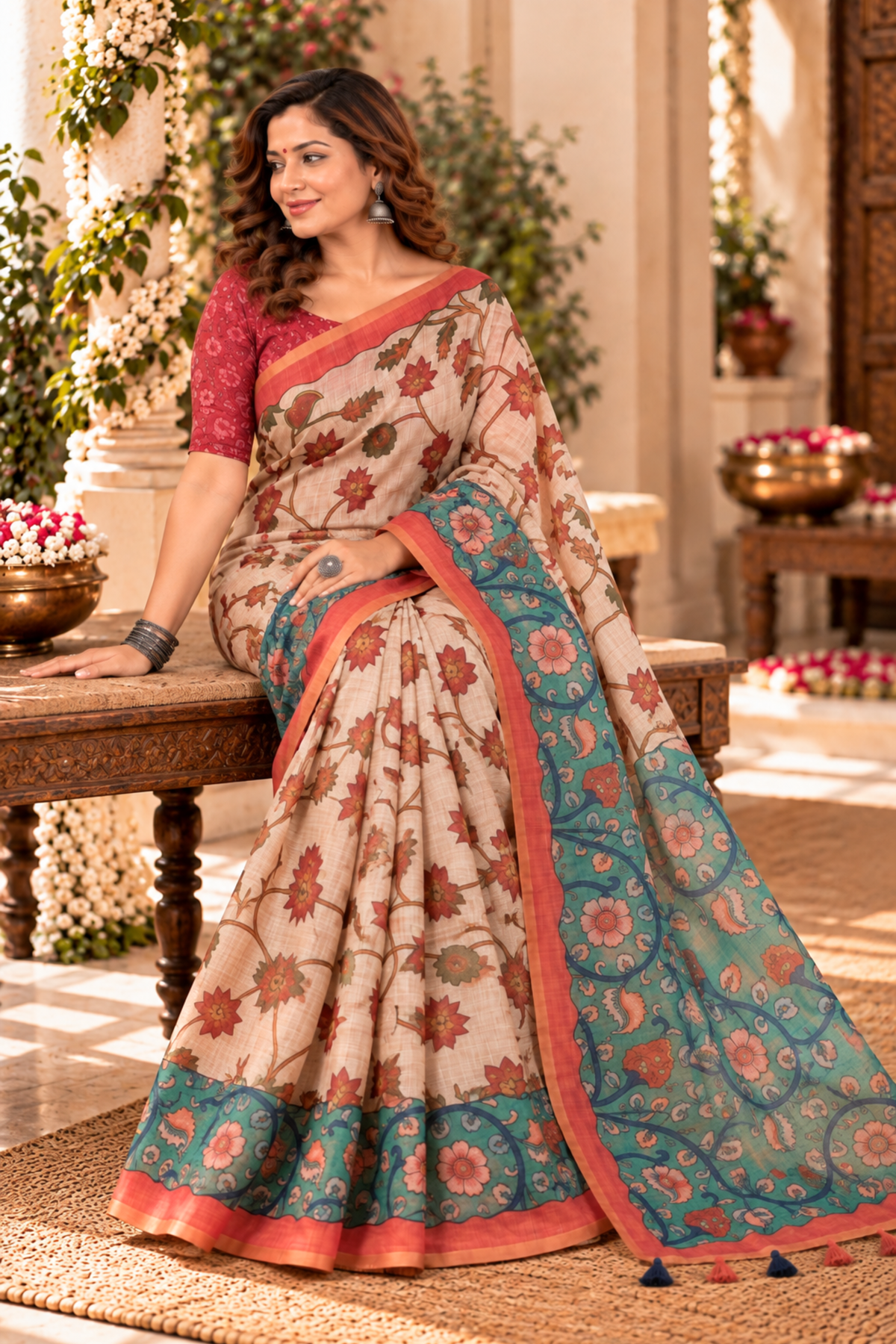 Kashvi Printed Saree With 1.5 Mtr Blouse Piece