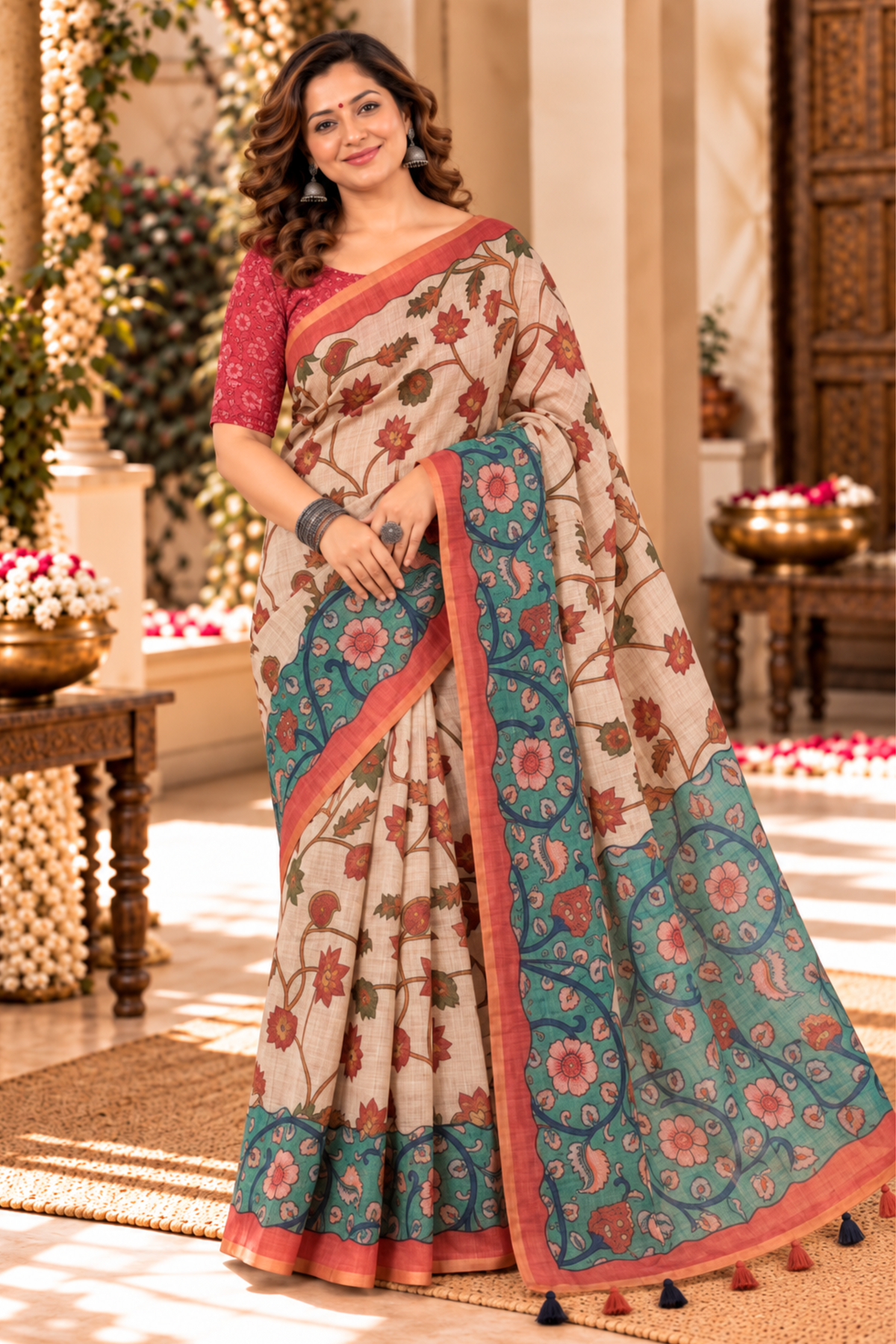 Kashvi Printed Saree With 1.5 Mtr Blouse Piece