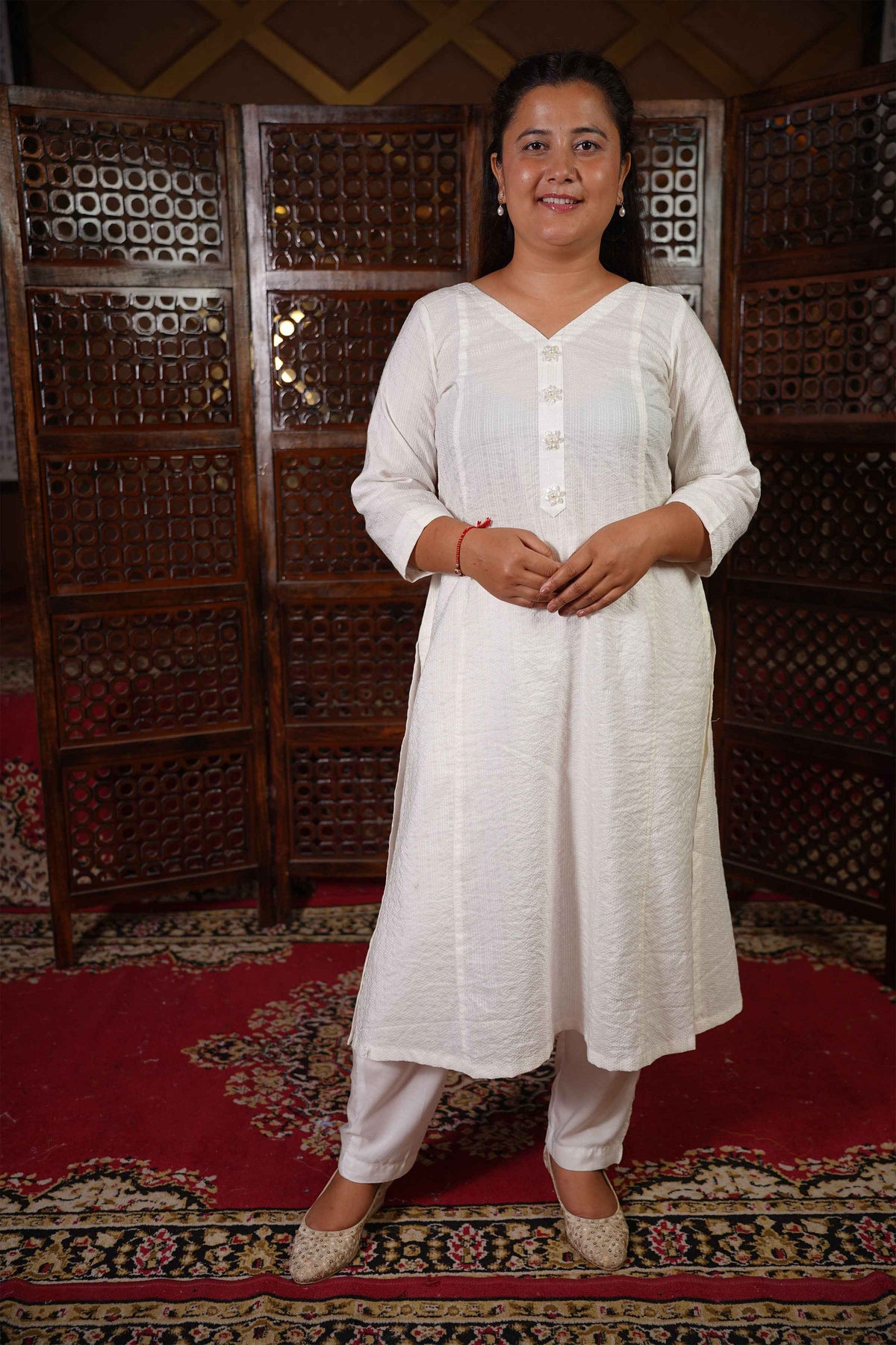 Kavya A-Line Set with Chiffon Dupatta