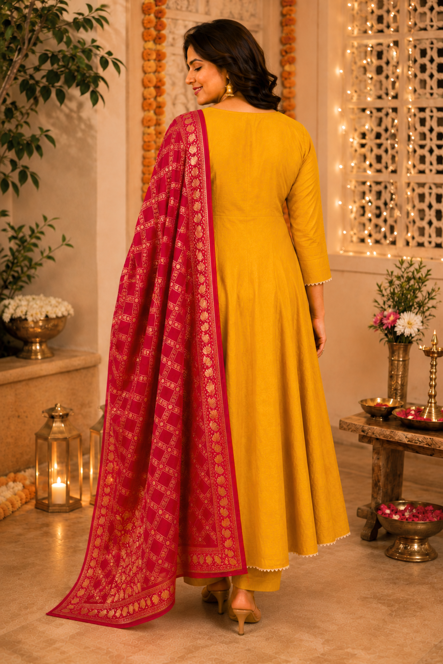 Kesar Rani Silk Anarkali Set