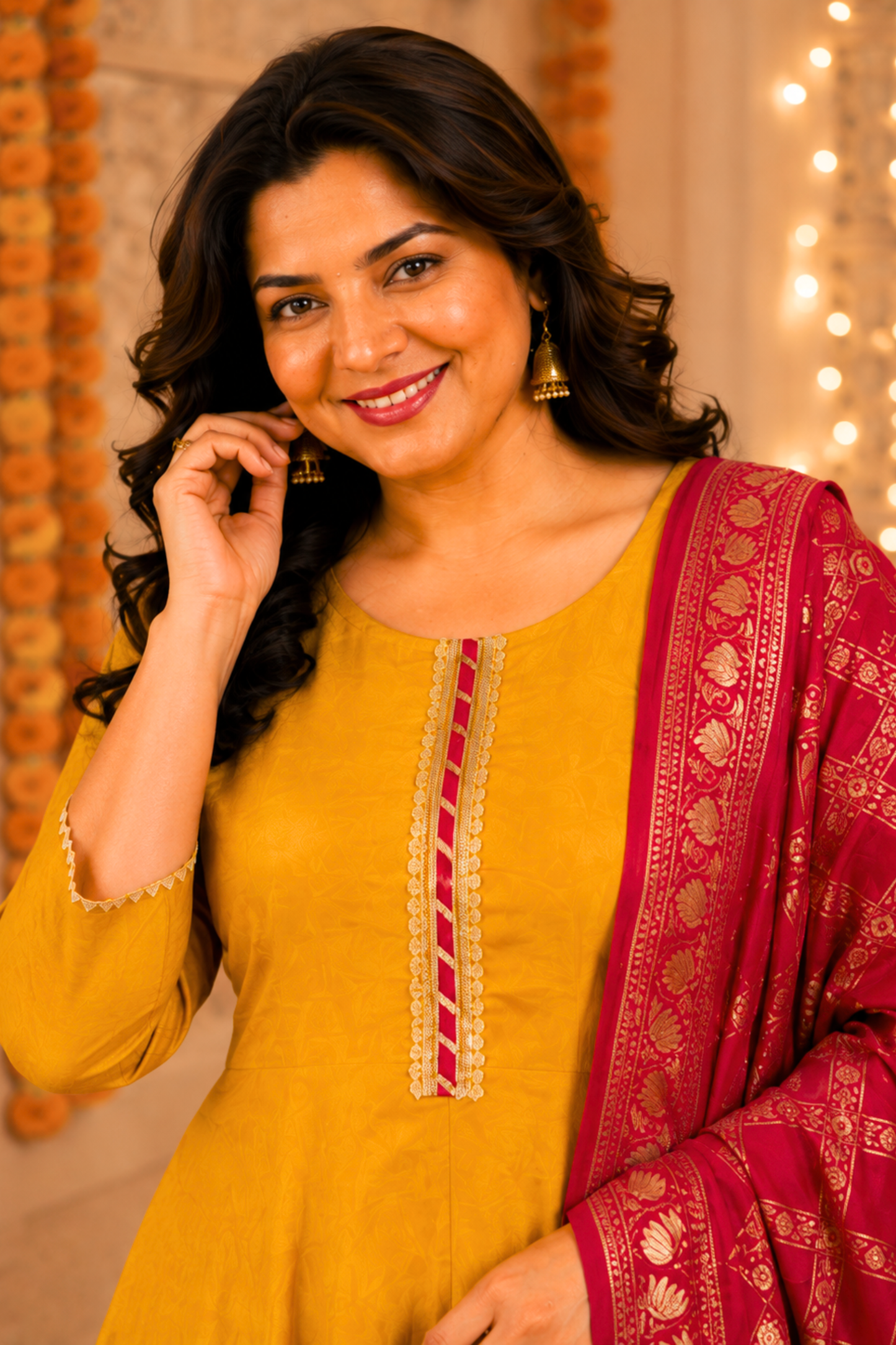 Kesar Rani Silk Anarkali Set
