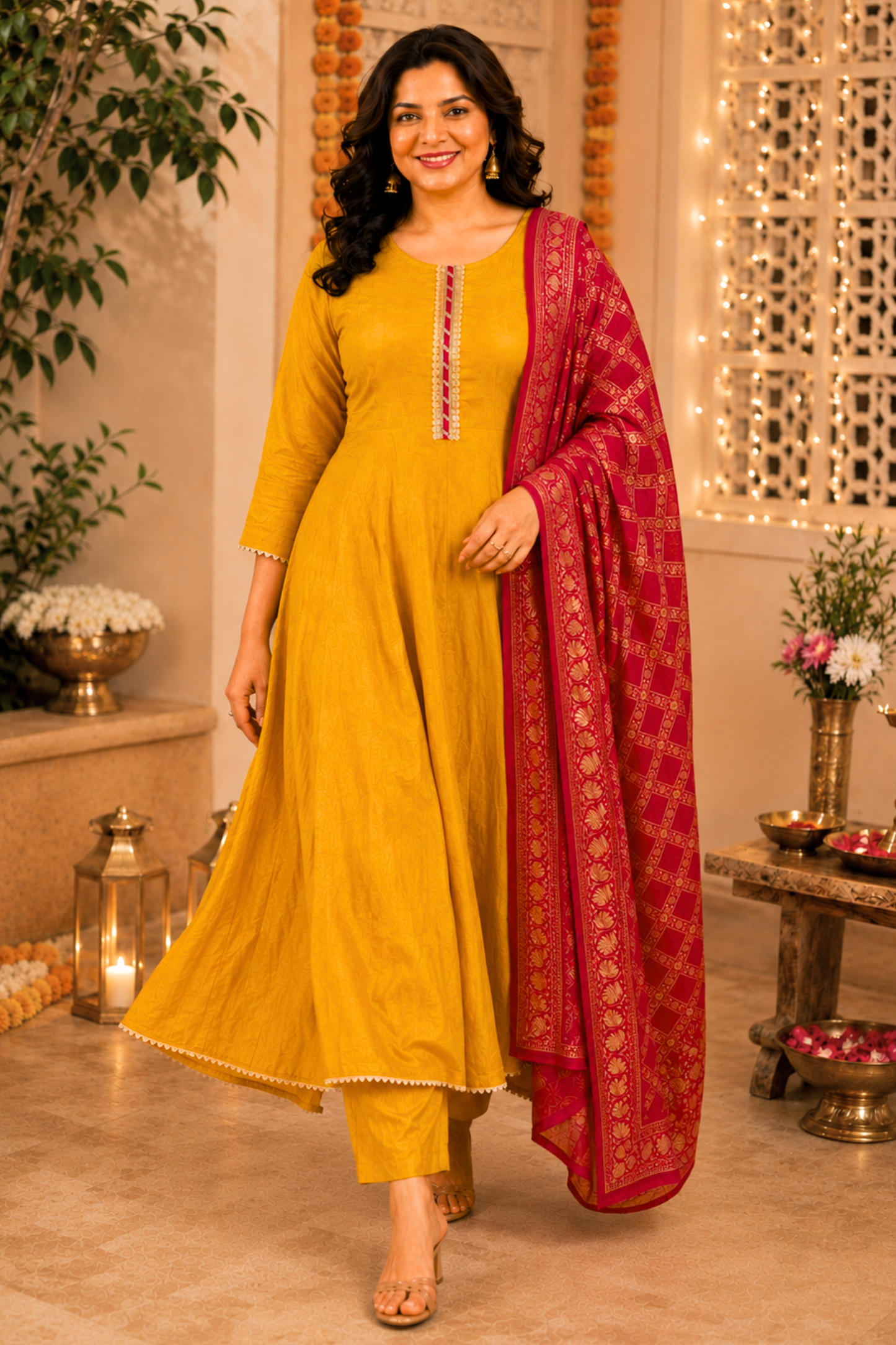 Kesar Rani Silk Anarkali Set