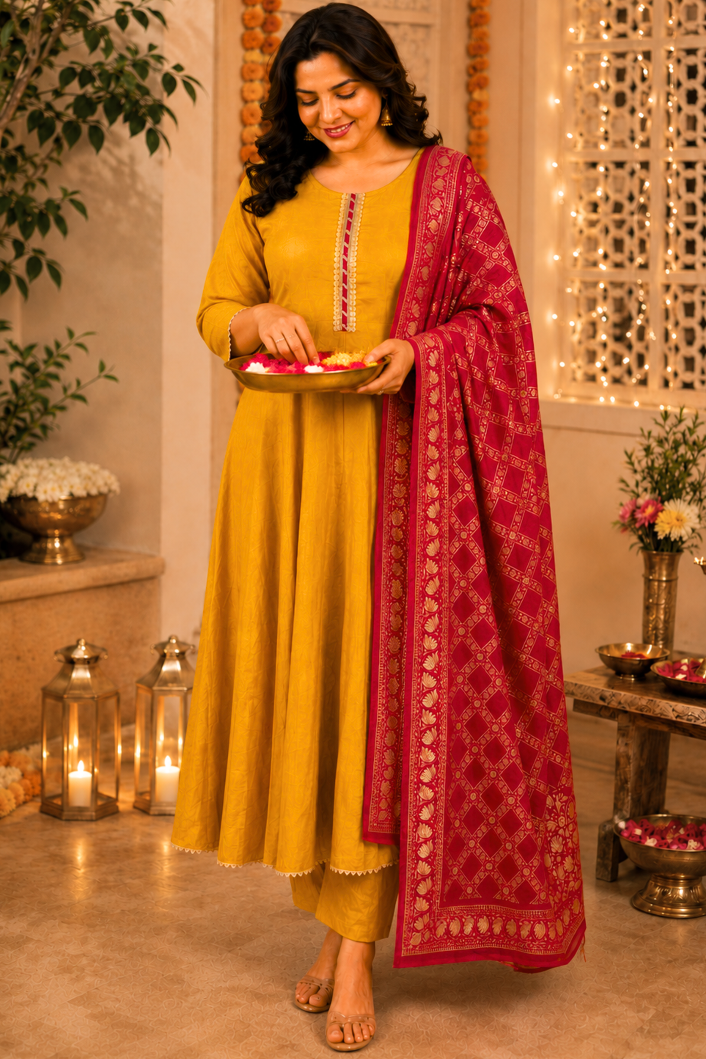Kesar Rani Silk Anarkali Set
