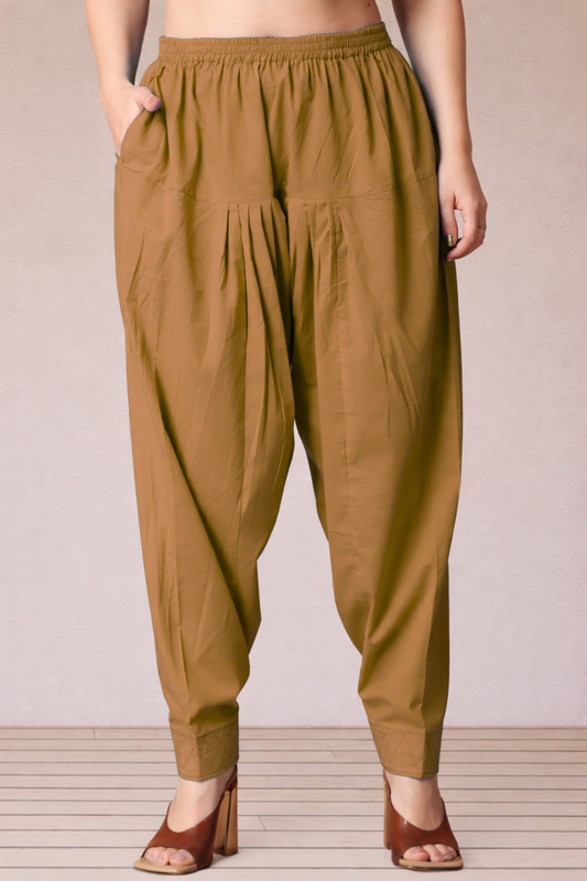 Khaki Cotton Straight Salwar