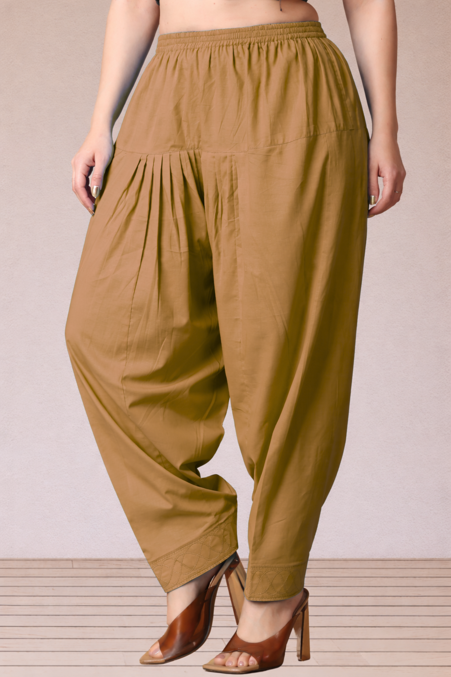 Khaki Cotton Straight Salwar