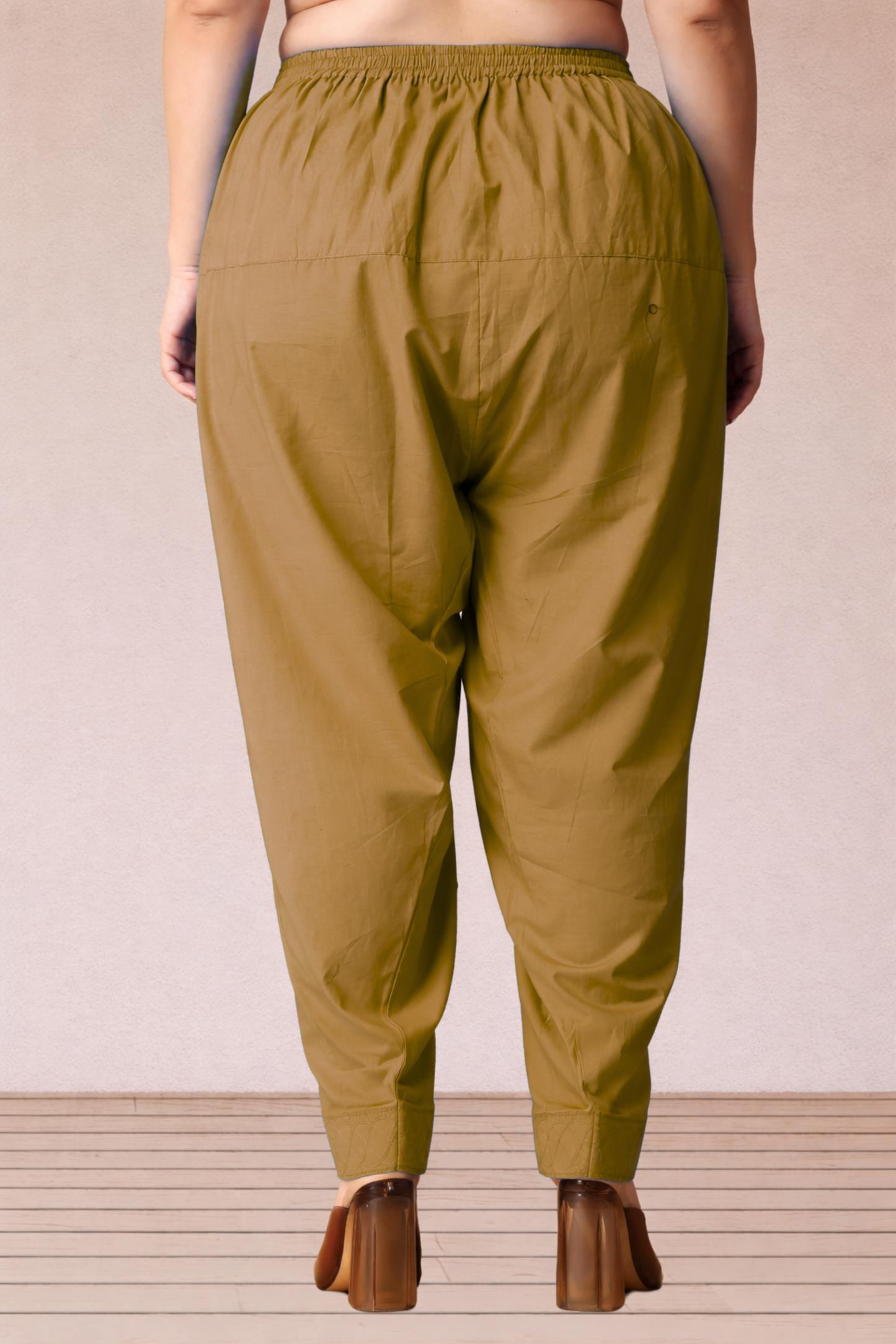 Khaki Cotton Straight Salwar