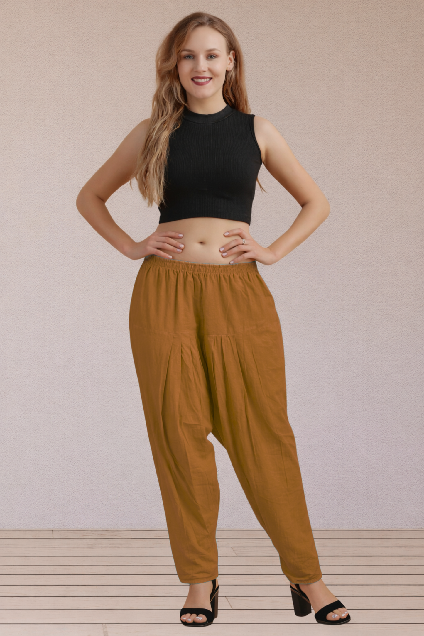 Khaki Easy Fit Cotton Salwar