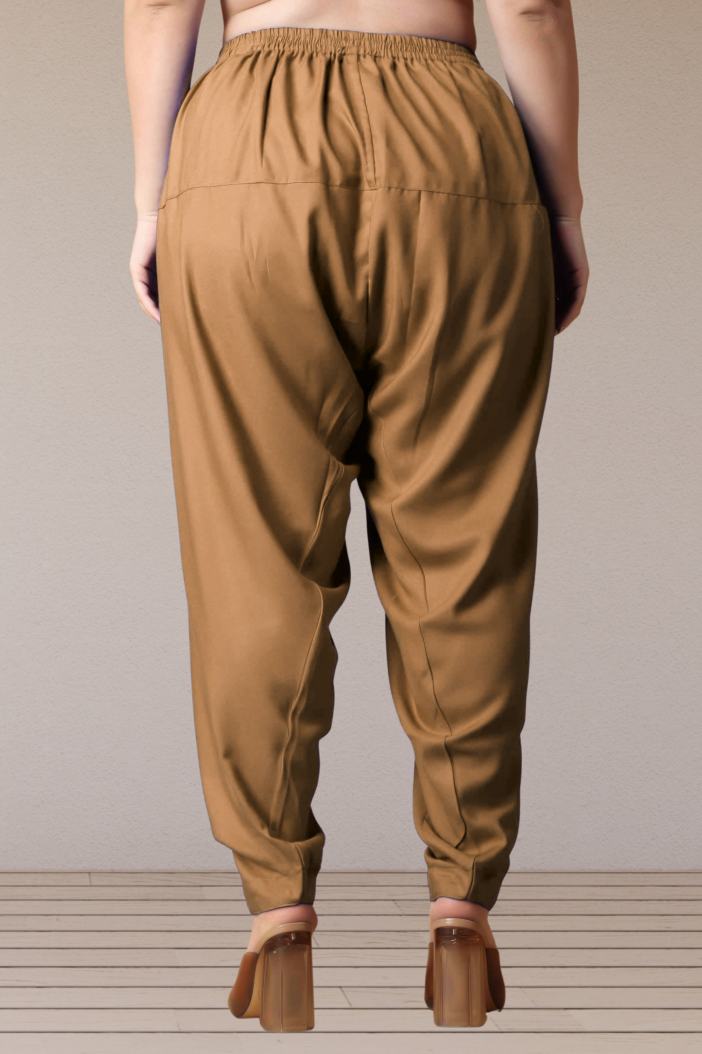 Khaki Straight Rayon Salwar Pants