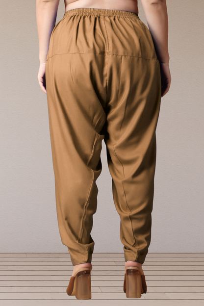 Khaki Straight Rayon Salwar Pants