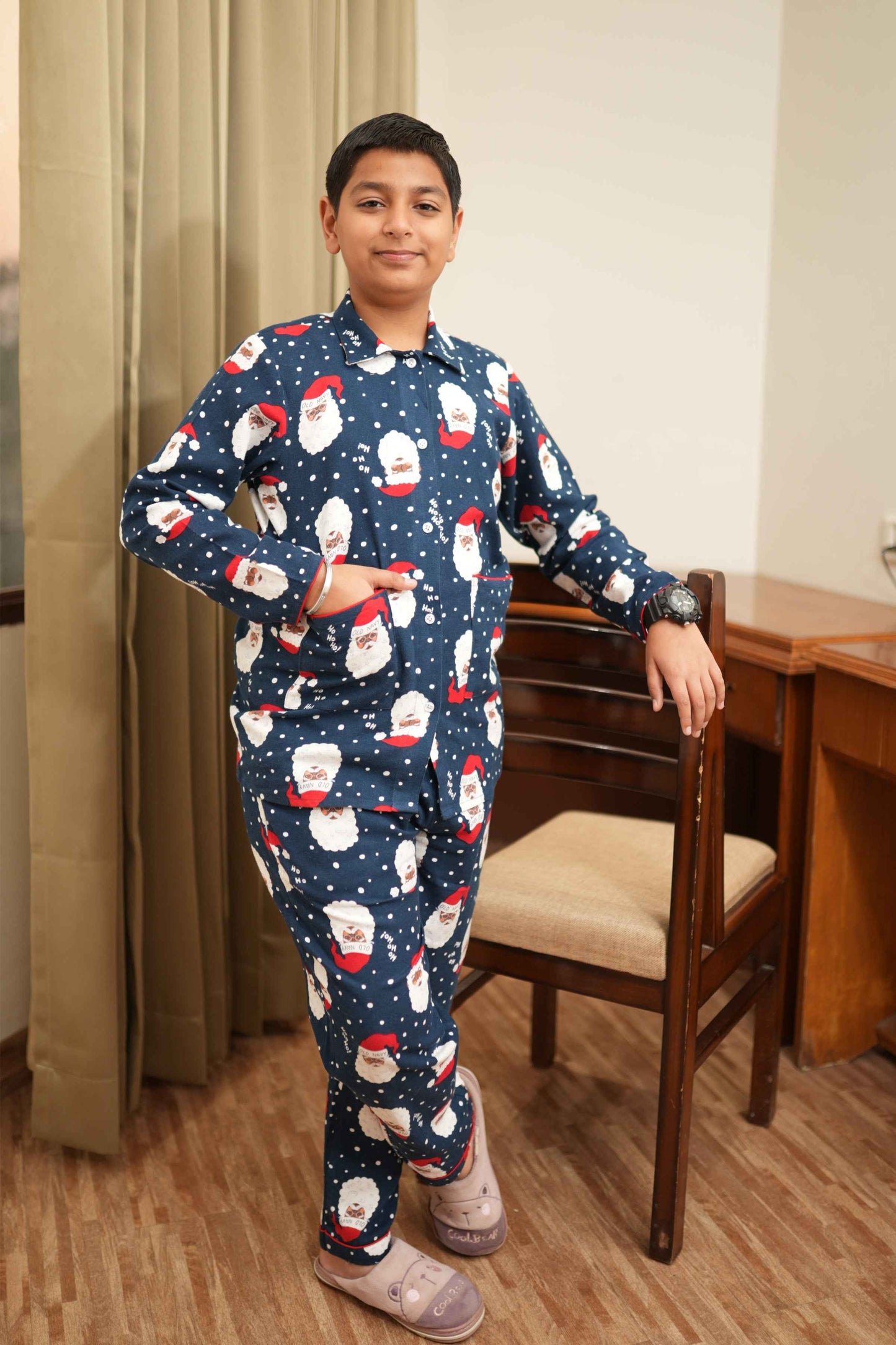 Frosty Santa Woollen Night Suit