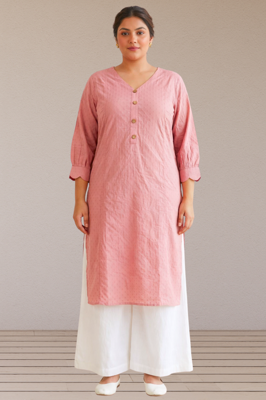 Komal Dot Weave Cotton Kurta